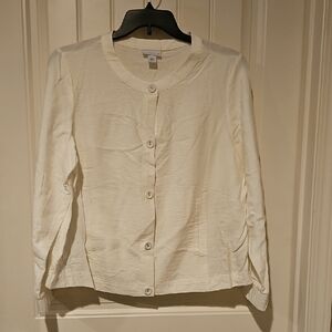 Liz Claiborne Cream Button-Down Jacket